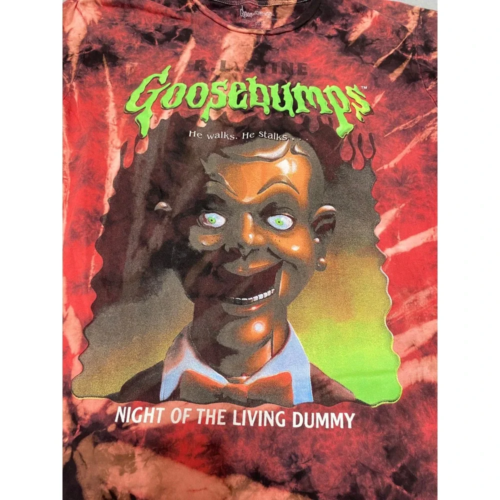 Goosebumps Night of the Living Dummy Slappy Tie Dye‎ Graphic T-Shirt Mens Medium